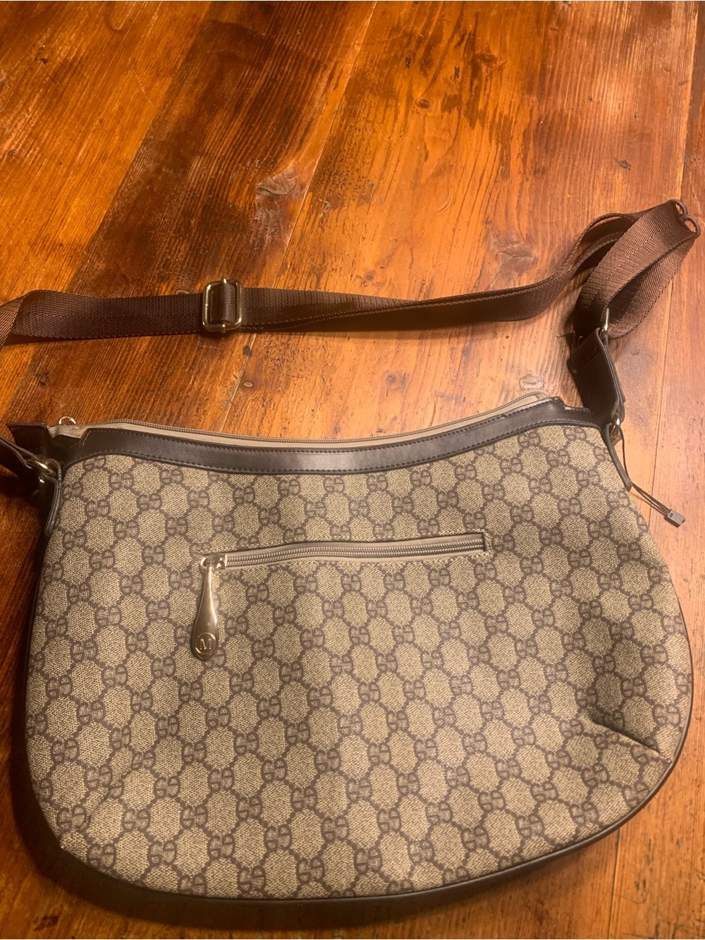 Manocchio Canvas Messenger Bag with Brown Strap
